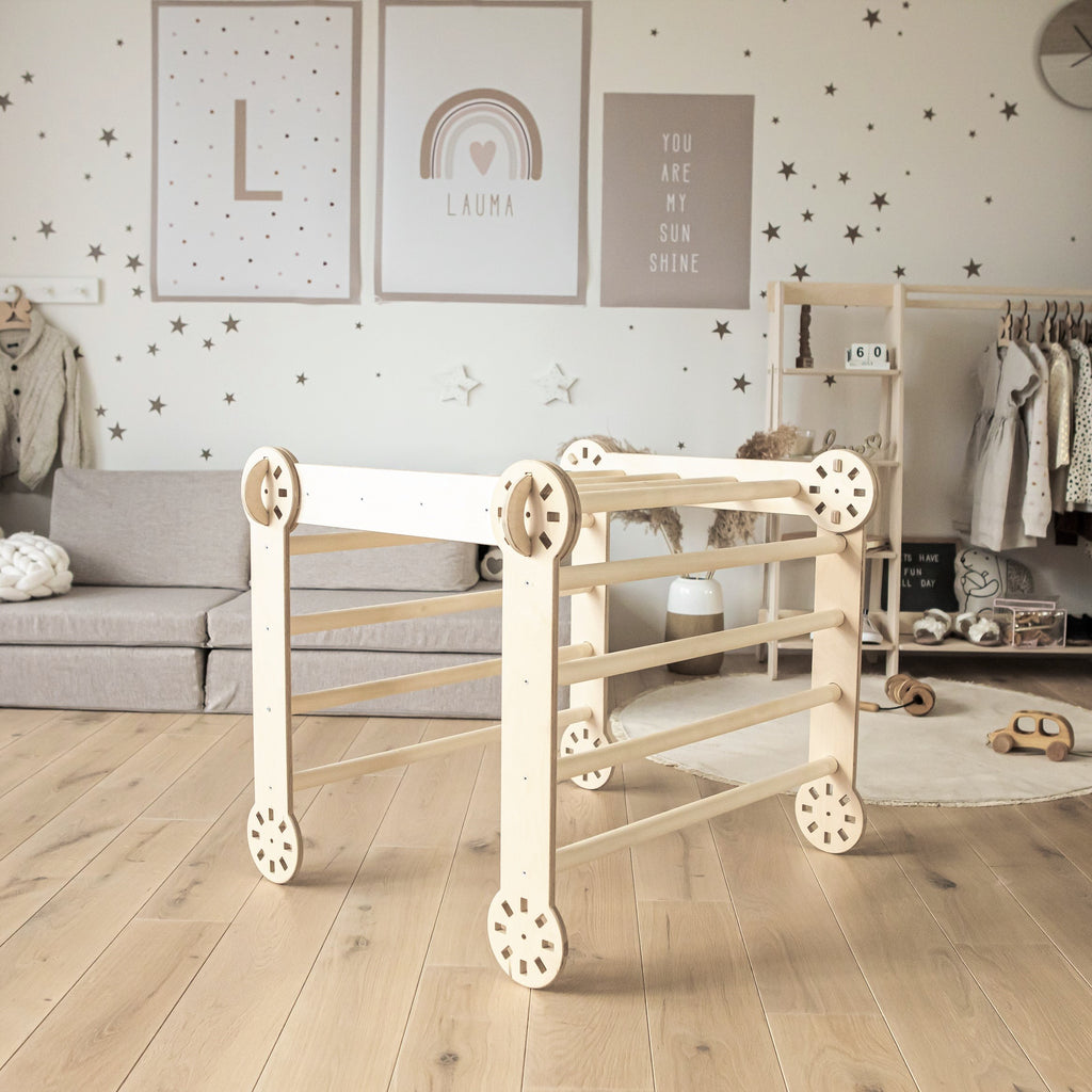 Structure d'escalade Montessori modulable en bois Montessori House Bed – vue 10