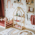 Étagère maison en bois pour chambre d'enfant Montessori House Bed
