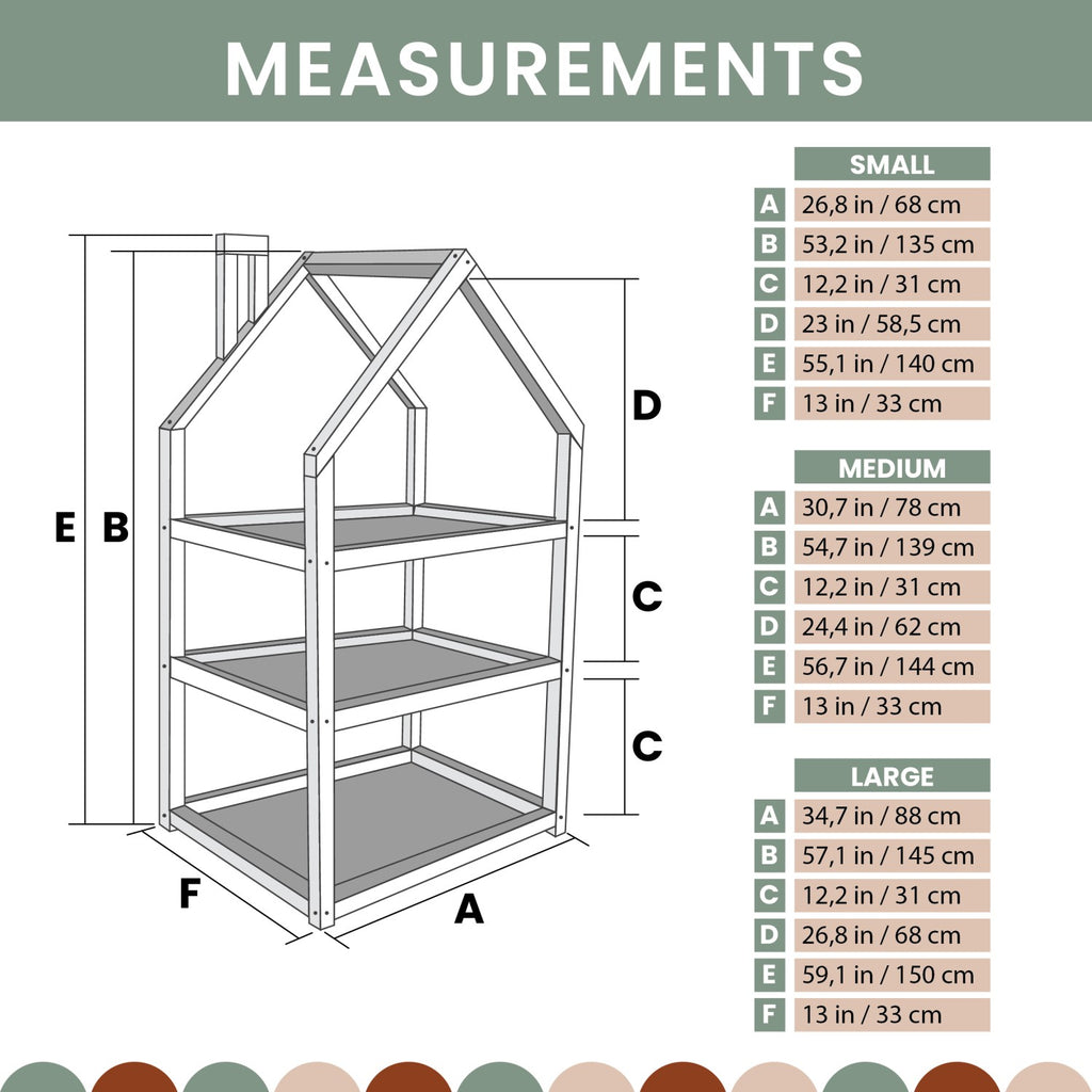 Étagère maison en bois pour chambre d'enfant Montessori House Bed – vue 9