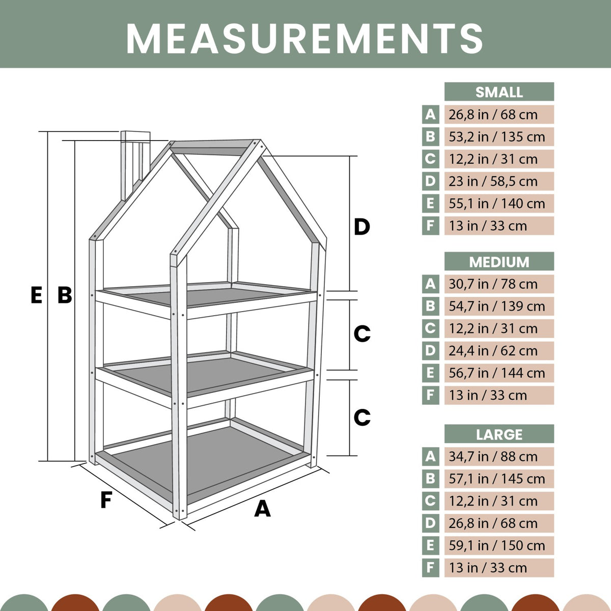Étagère maison en bois pour chambre d'enfant Montessori House Bed – vue 9