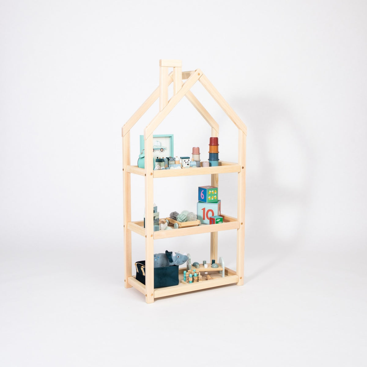 Étagère maison en bois pour chambre d'enfant Montessori House Bed – vue 2