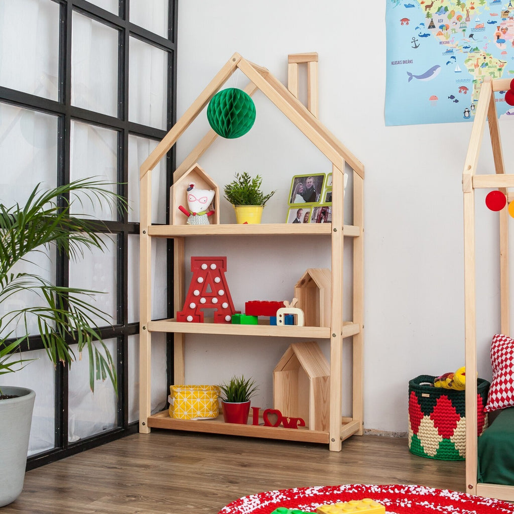 Étagère maison en bois pour chambre d'enfant Montessori House Bed – vue 15