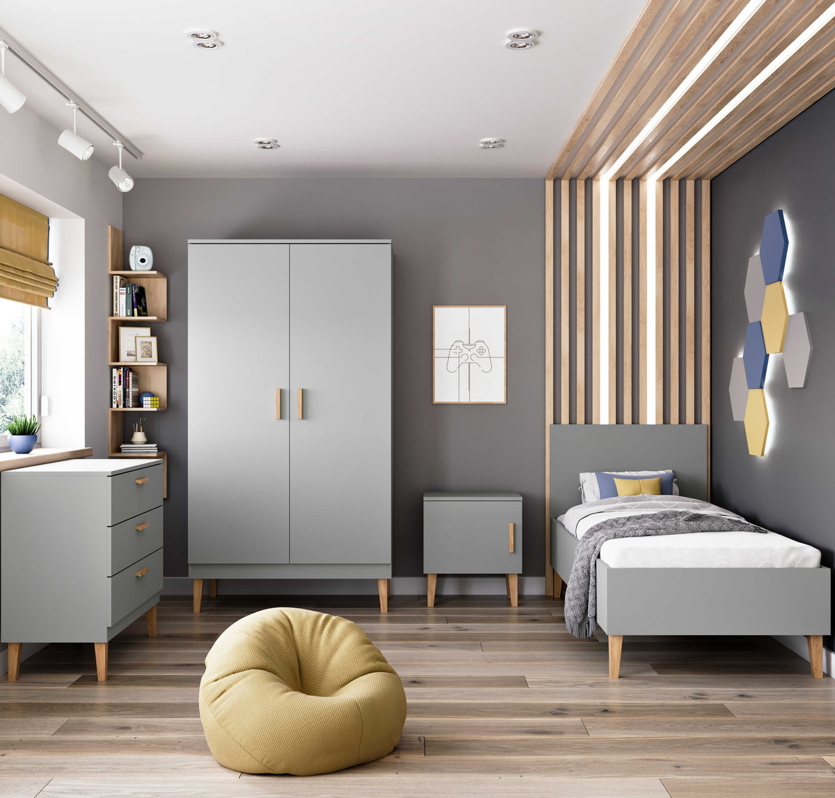 Armoire enfant Kubi grise Kocot Kids – vue 5