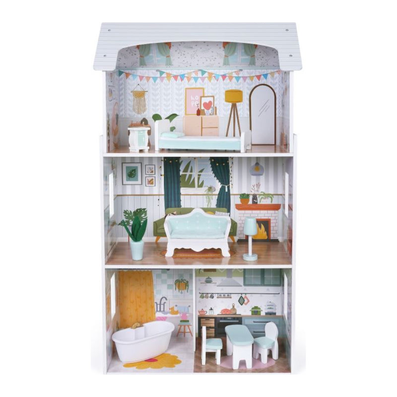Drewniany domek dla lalek Gerardo's Toys Luna z LED