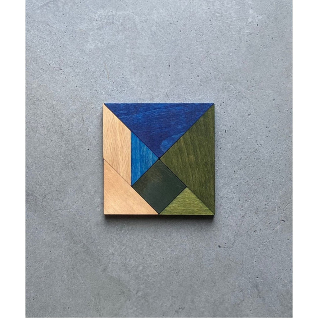 Tangram en bois couleurs froides Wooden Story – vue 2